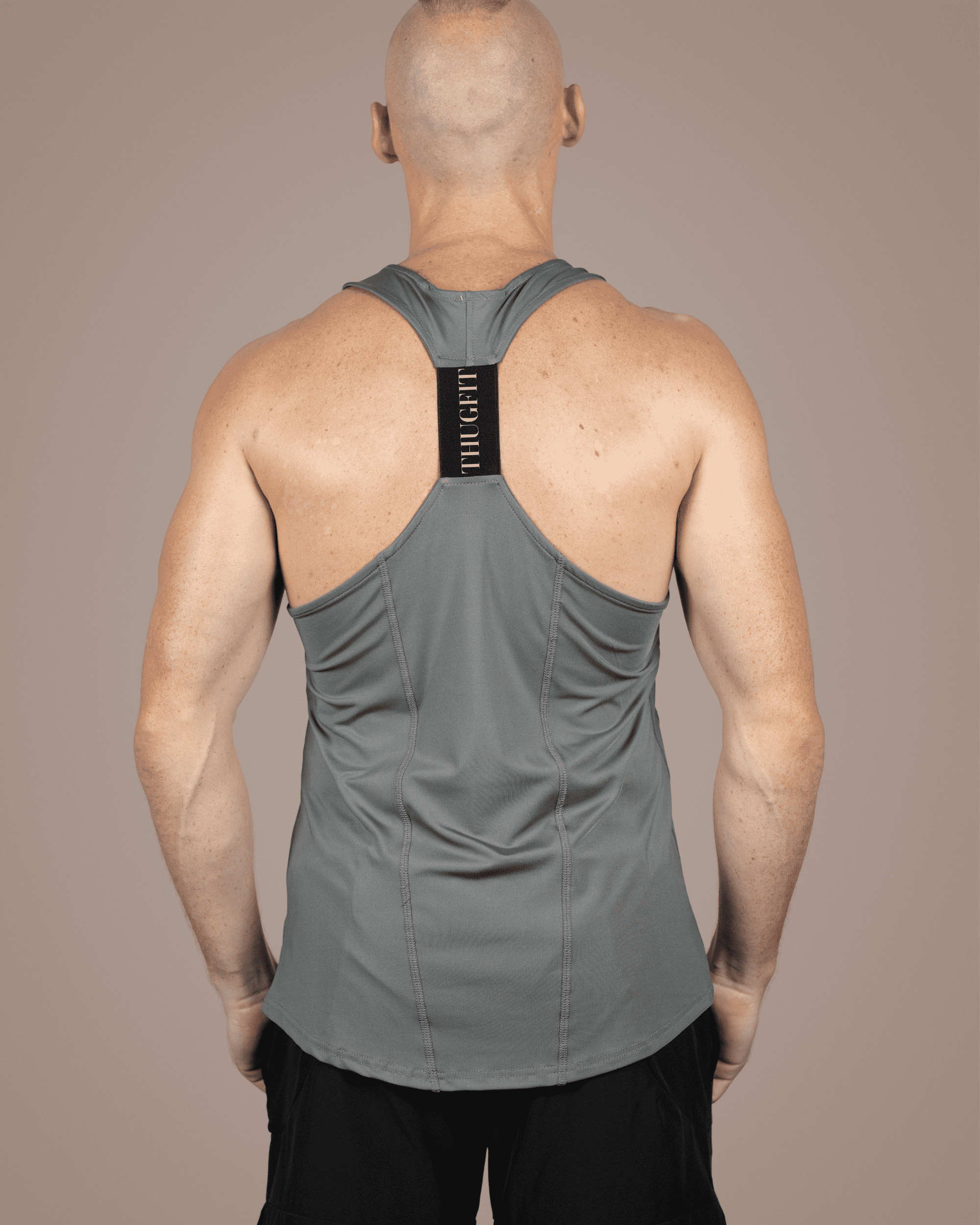MuscleHustle Men's Slim Fit Tank Top - Grey - THUGFIT