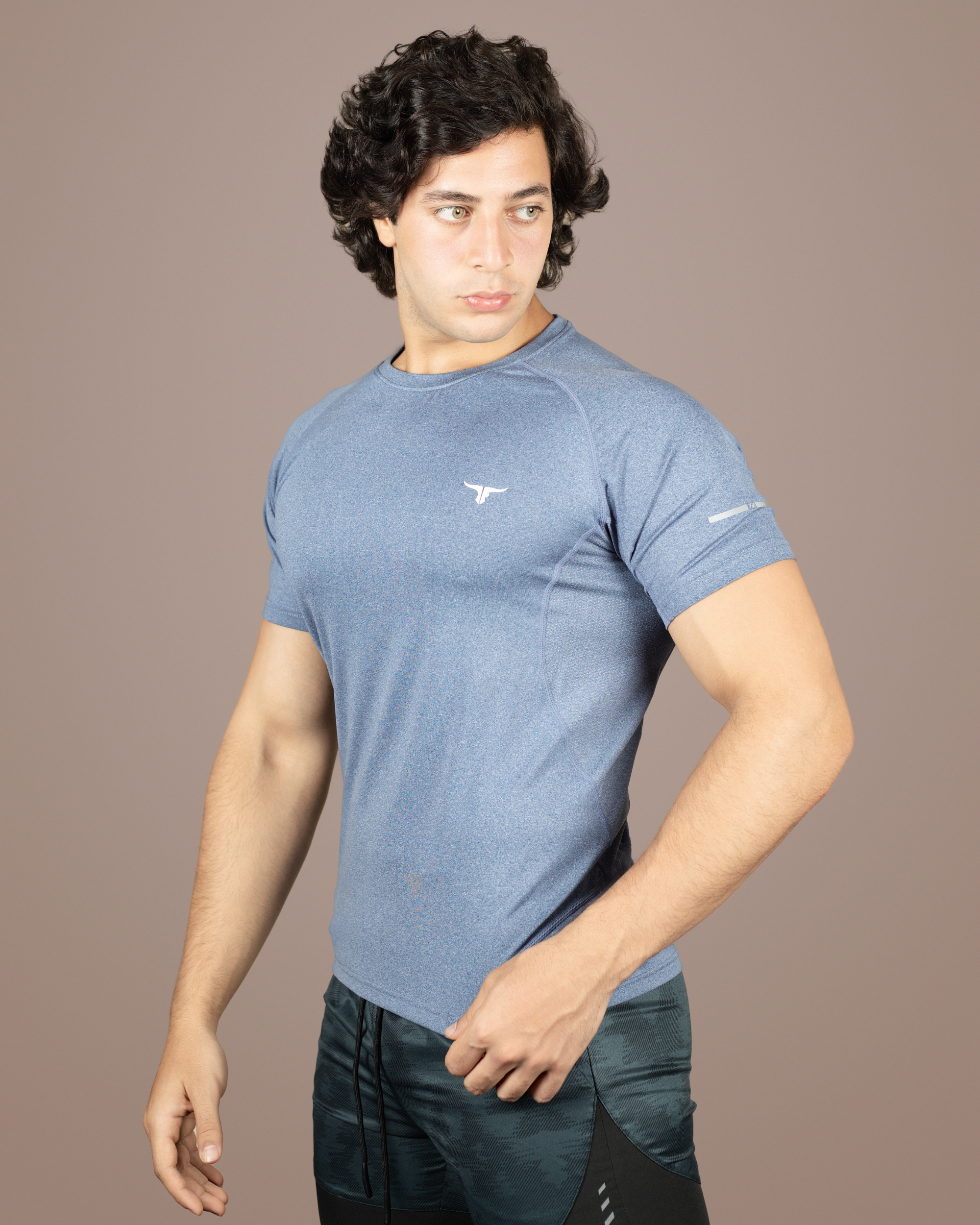 THUGFIT EndurX Men's Slim Fit T-Shirt - Blue Grey - THUGFIT
