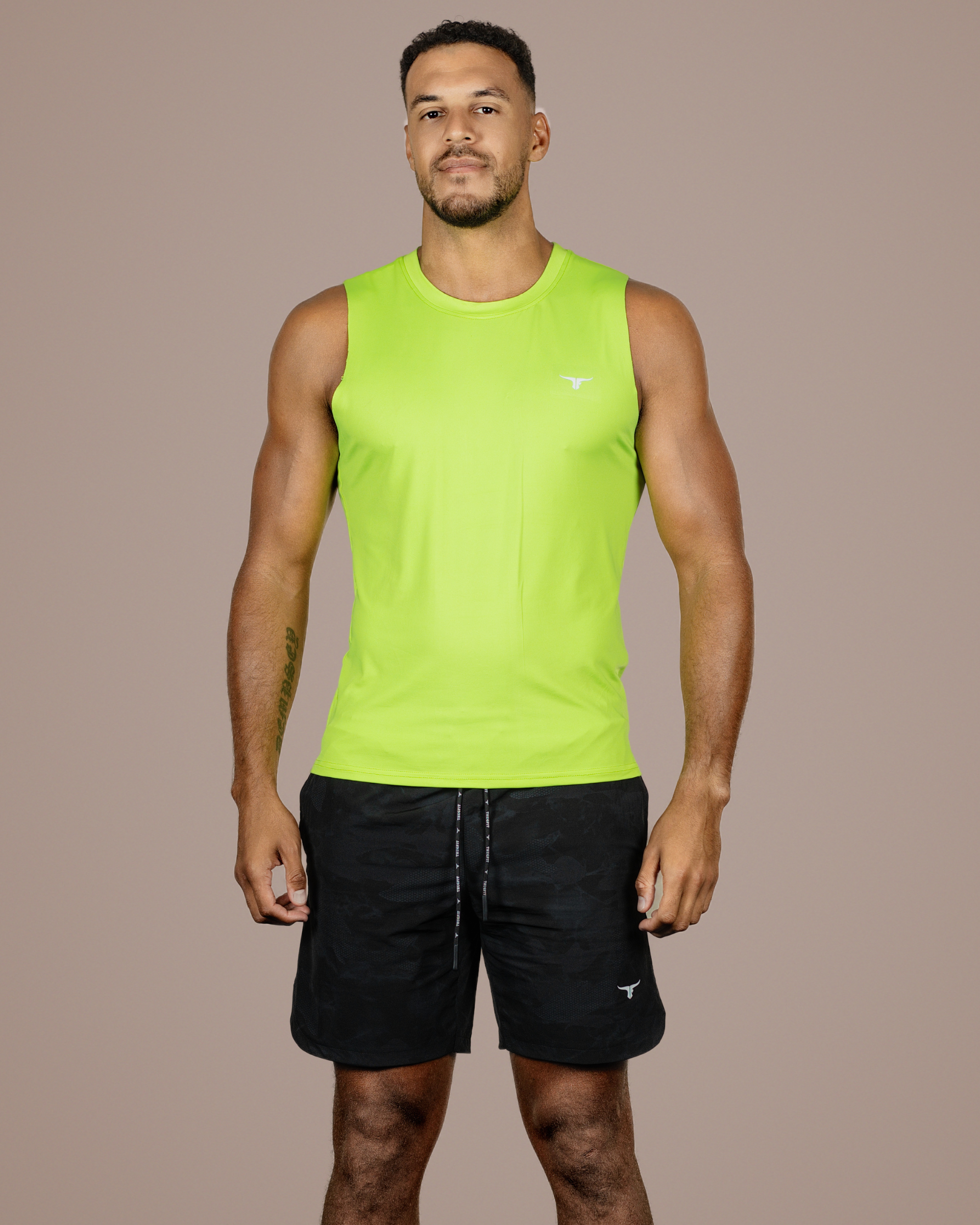 LiftRift Sleeveless Men's Slim Fit Tank Top - Fluorescent green - THUGFIT