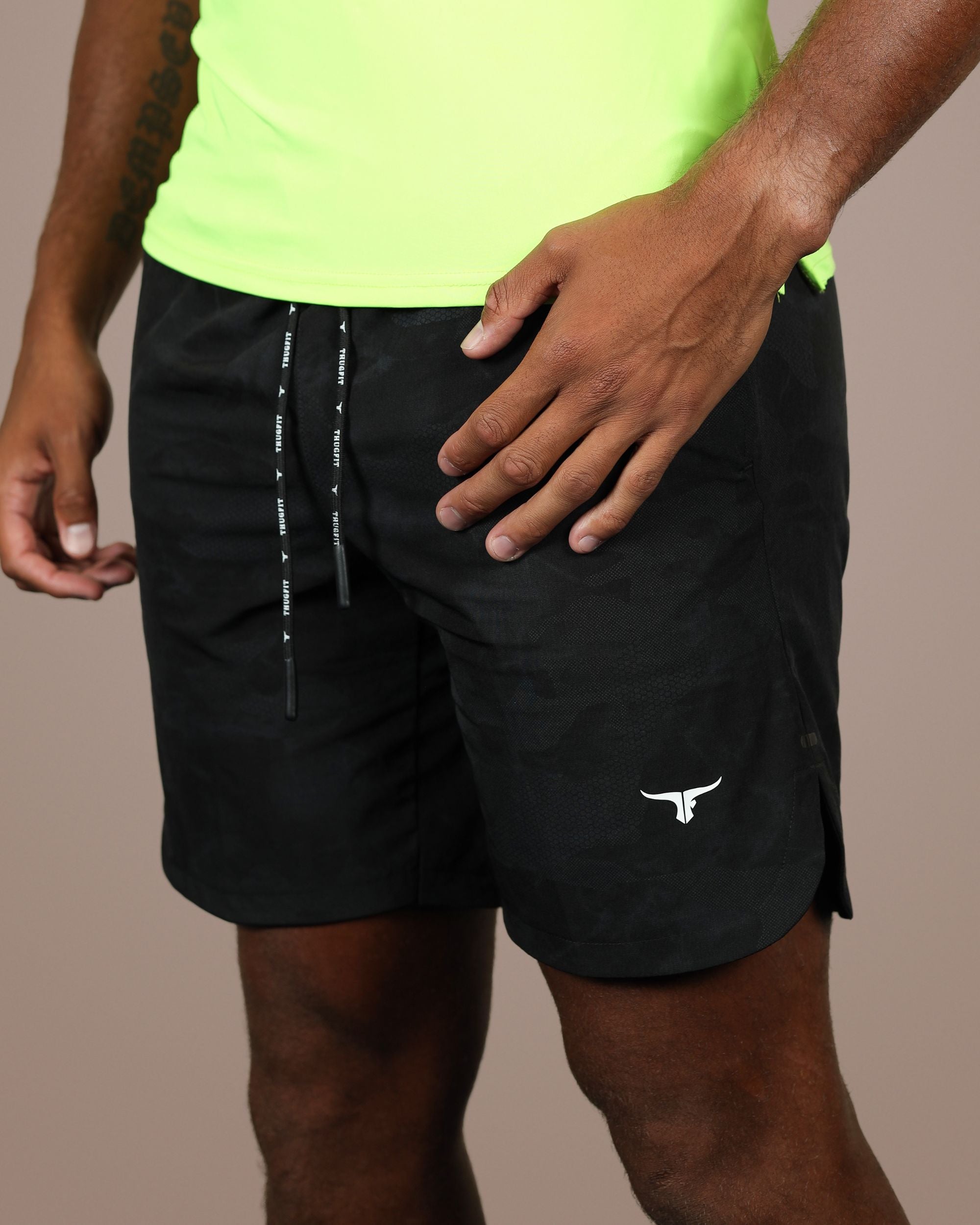 ProTech Activewear Men's Shorts (7" Inseam)- Black