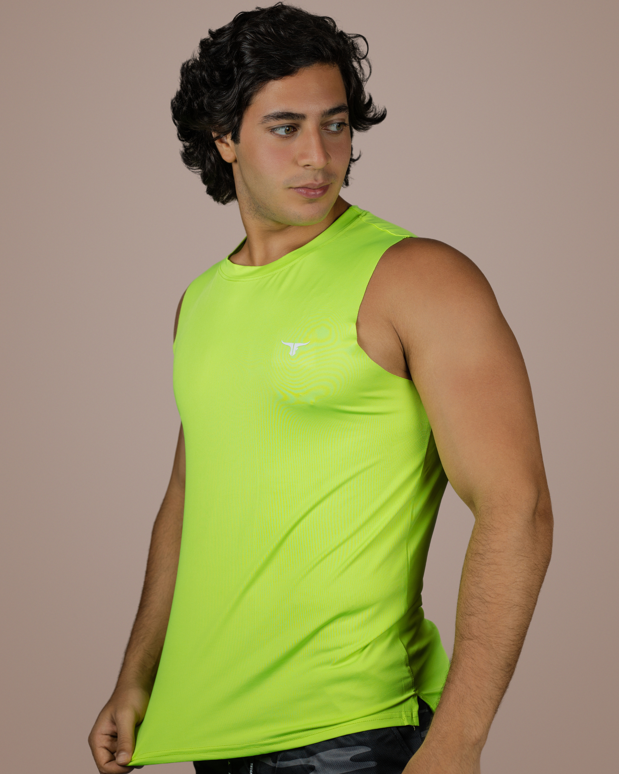 LiftRift Sleeveless Men's Slim Fit Tank Top - Fluorescent green - THUGFIT