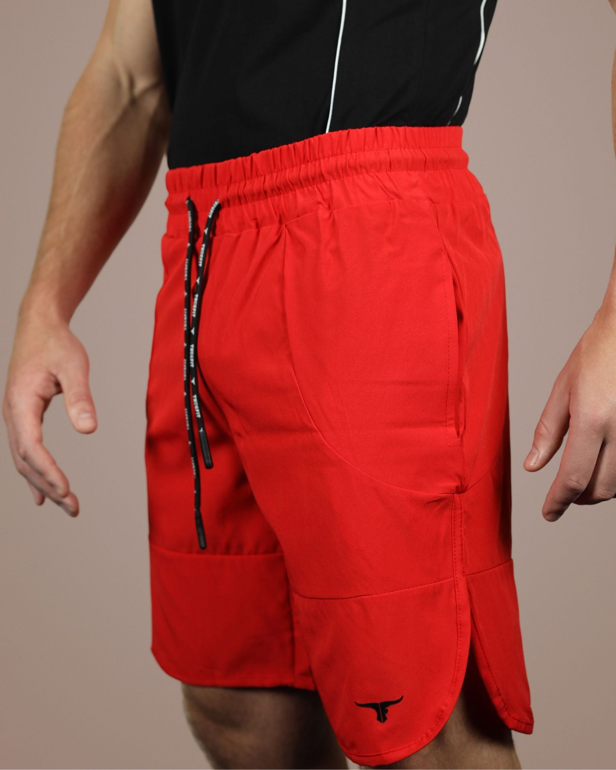 THUGFIT BlackHawk High-performance Men's Shorts (9" Inseam) - Red - THUGFIT