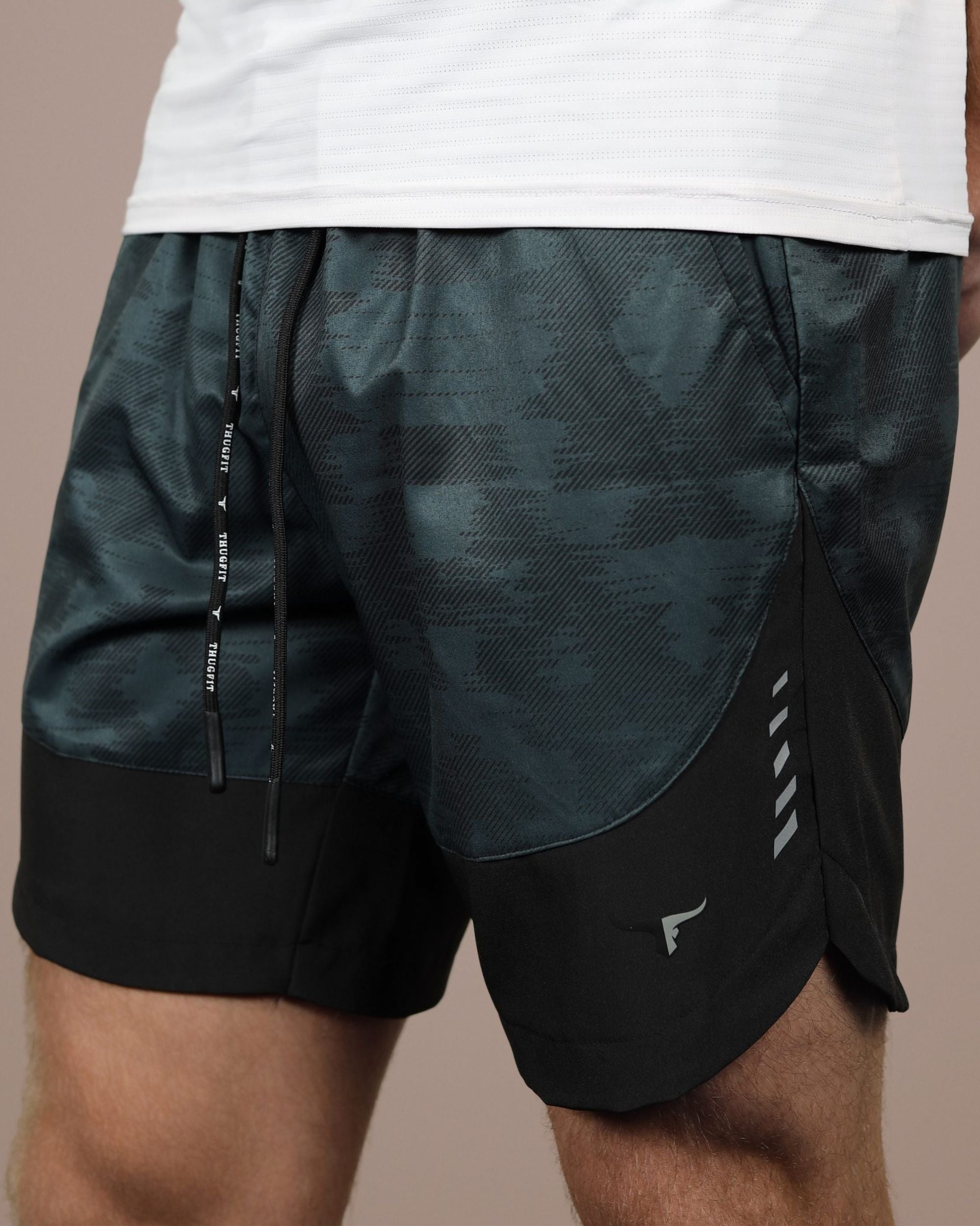 THUGFIT Fitflex Men's Shorts (7" Inseam)- Green - THUGFIT