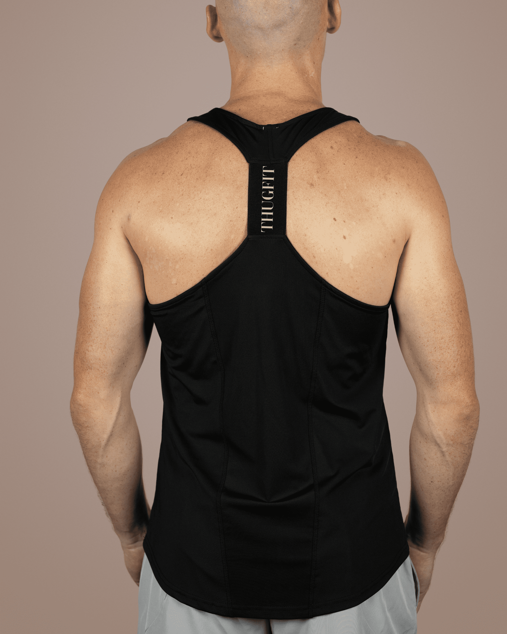 MuscleHustle Men's Slim Fit Tank Top - Black - THUGFIT